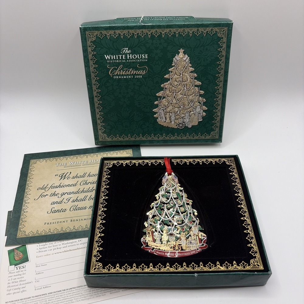 2008 The White House Historical Association Christmas Ornament in Box & COA